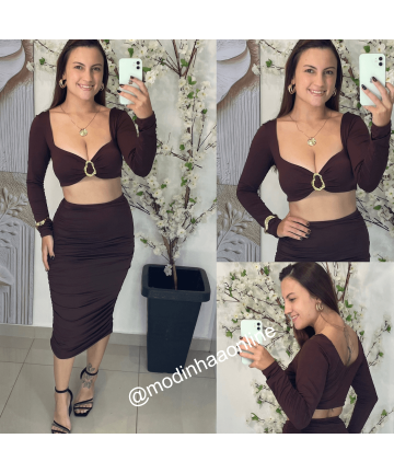 Conjunto Carolina Marrom